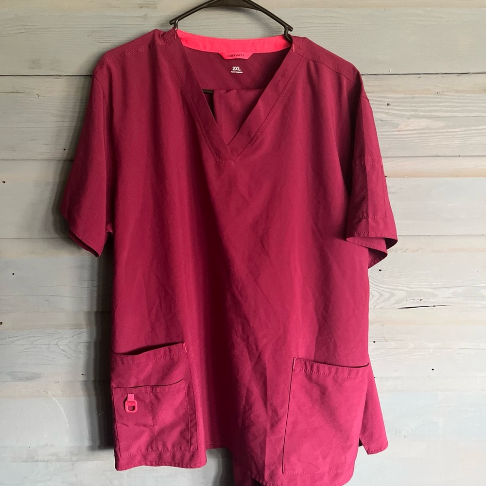 Carhartt Magenta V-Neck Top